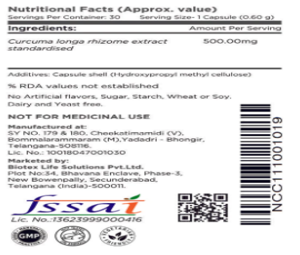 Biotex Nano Curcumin 60s