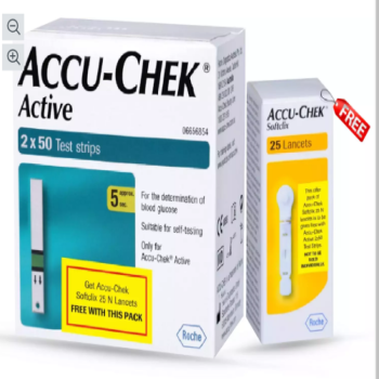 Accu-Chek Active Test Strip with Accu-Chek Softclix 25 Lancets Free