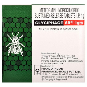 Glyciphage SR 1gm Tablet- 10 Glyciphage SR 1gm Tablet- 10